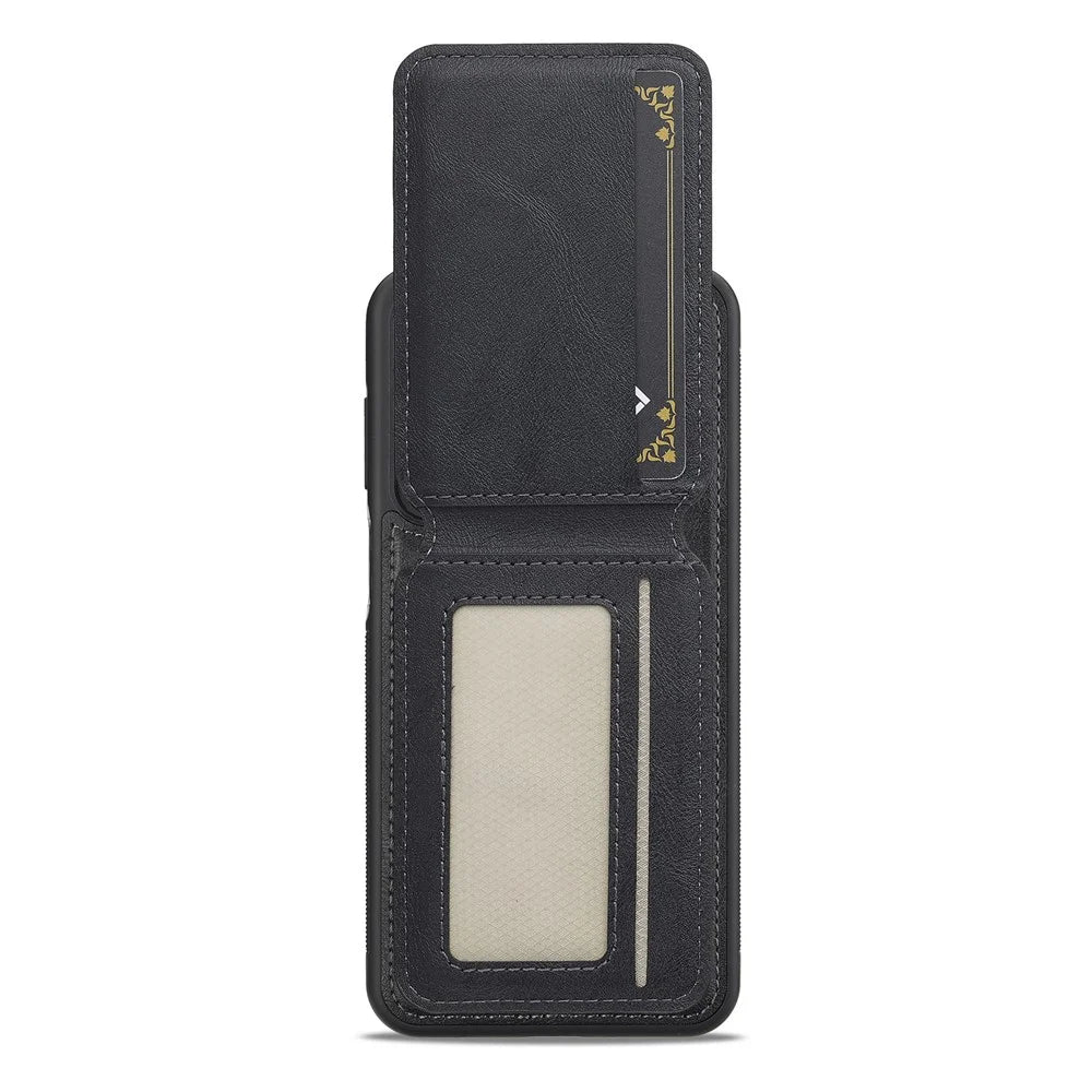 LC.IMEEKE L3 For Samsung	Galaxy S25+ Magnetic Case Detachable Card Holder Leather + TPU Mobile Cover - Black - 5