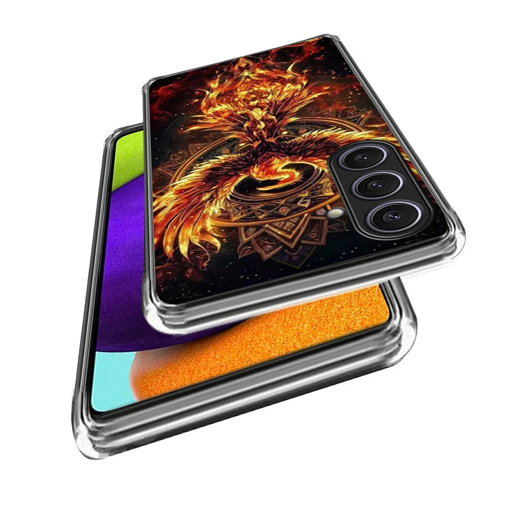 For Samsung Galaxy S25+ Case IMD Pattern Printed Shockproof TPU Phone Cover - Phoenix - 2