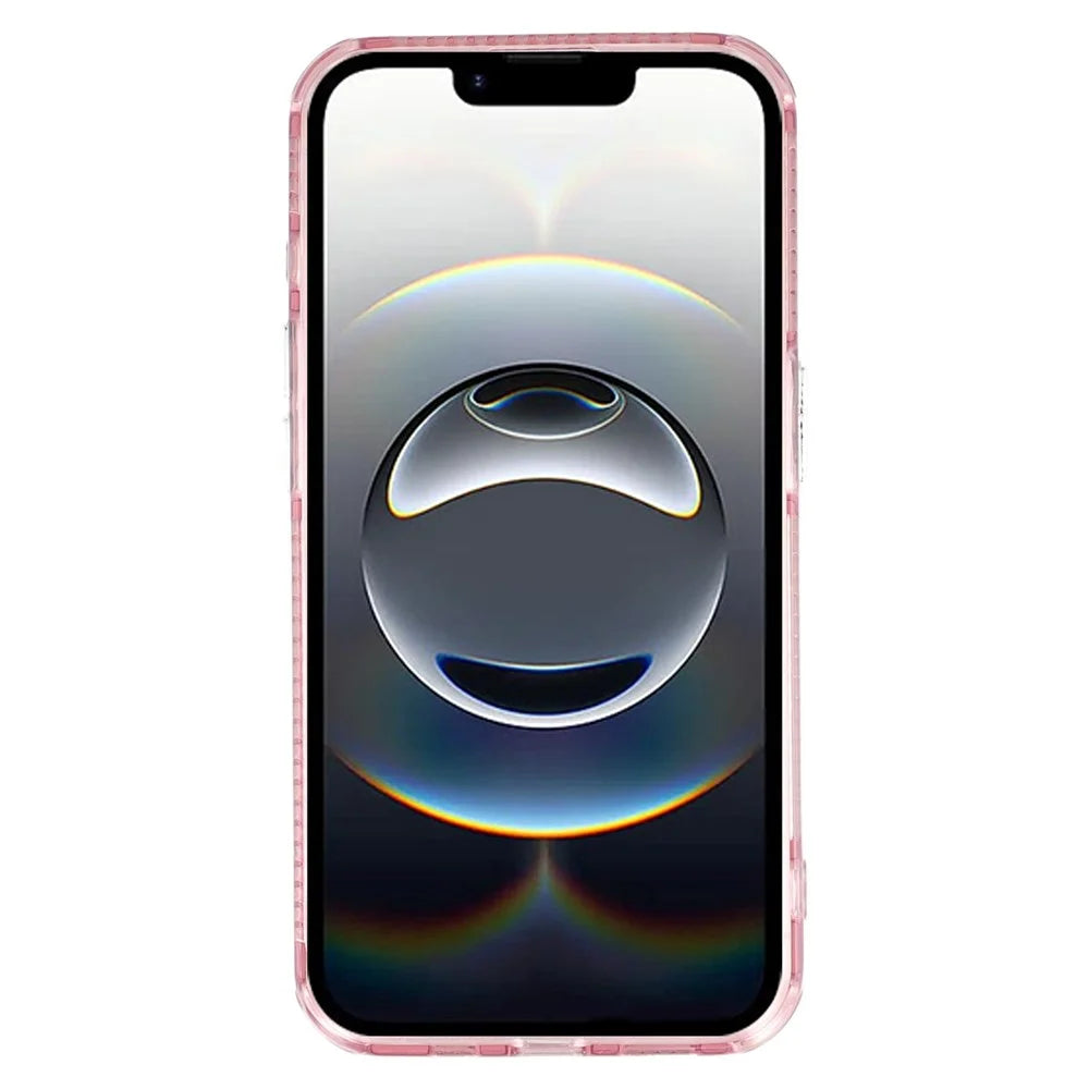 For iPhone 17e / 16e Case IMD Design Shockproof PC+TPU Phone Cover with Glass Lens Film - Foil Pattern / Rose Gold - 2