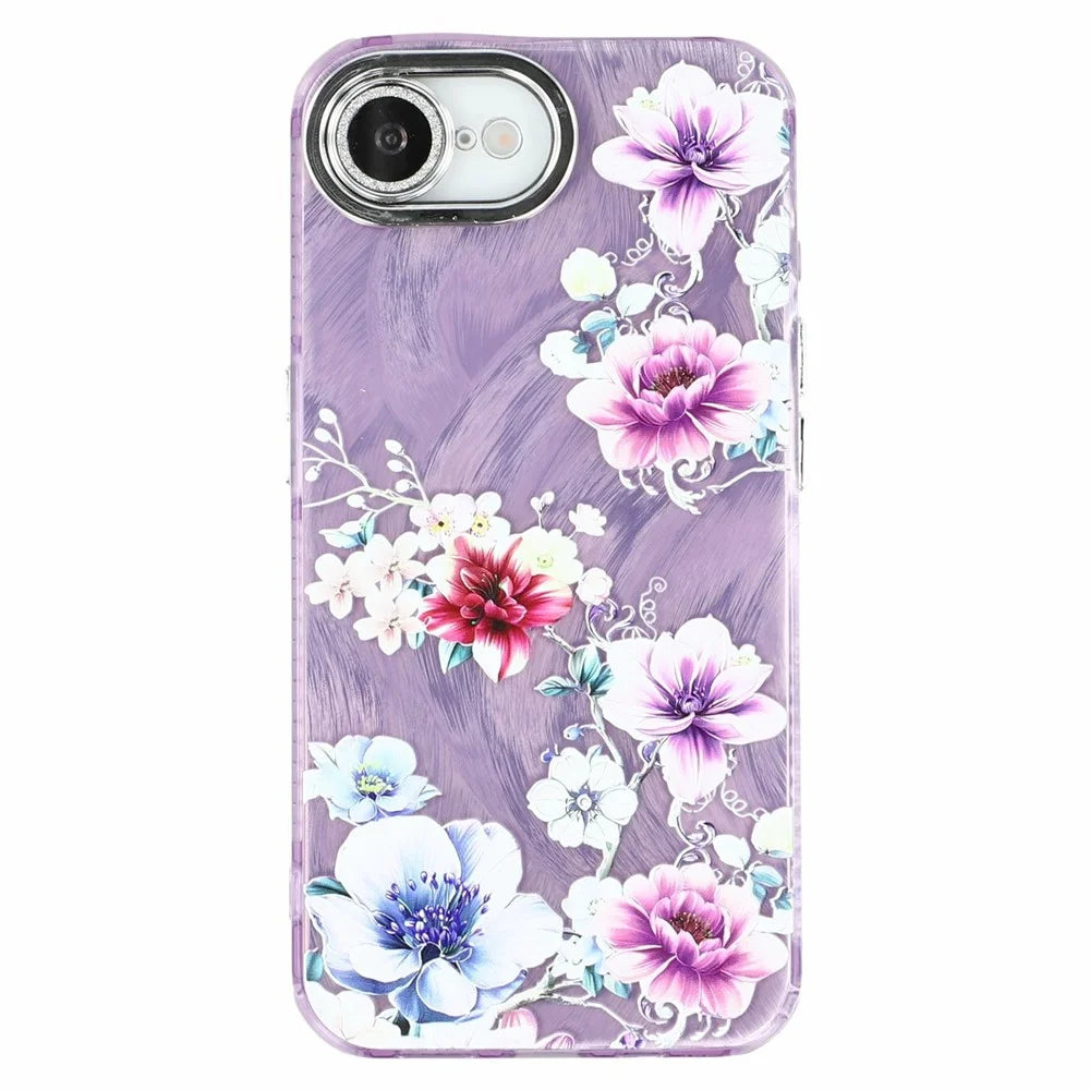 For iPhone 17e / 16e Case with Glass Lens Film Electroplated IMD TPU+PC Phone Back Cover - FL1 - 3