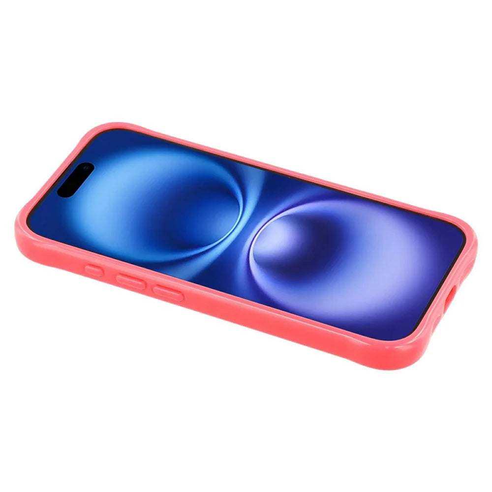 For iPhone 16 TPU + Acrylic Phone Case Anti Drop Back Cover with Built-In Glass Lens Protector - Red - 6