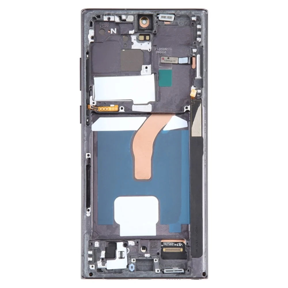 For Samsung Galaxy S22 Ultra 5G S908 Grade C LCD Screen and Digitizer Assembly + Frame Part (TFT) (Without Logo) - Black - 3