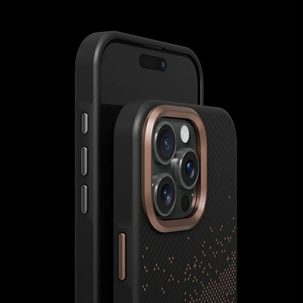 For iPhone 15 Pro Case Compatible with MagSafe Milky Way Pattern TPU + PC Anti Fingerprint Phone Back Cover - Grey - 4
