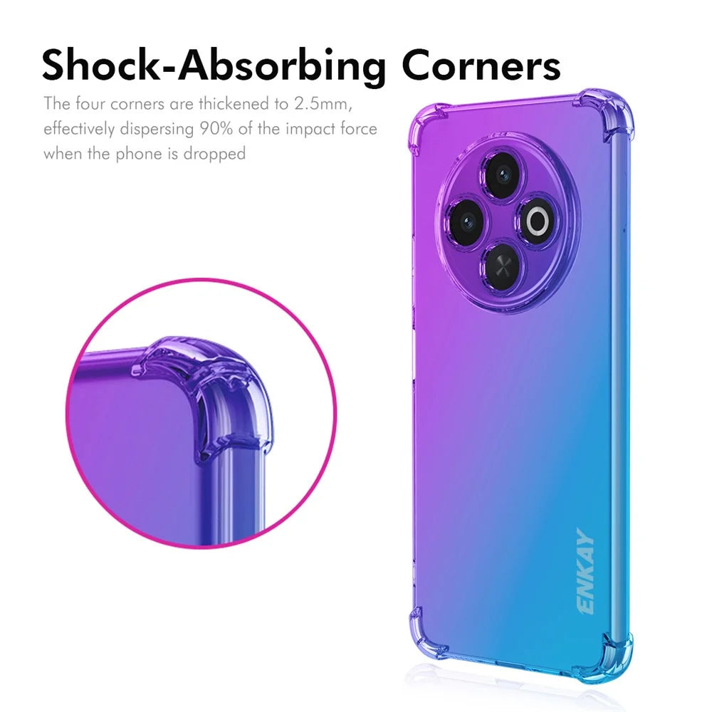 ENKAY For TECNO Spark 30C 4G TPU Case  Thickened Four Corner Drop-proof Phone Back Cover - Purple / Blue - 2