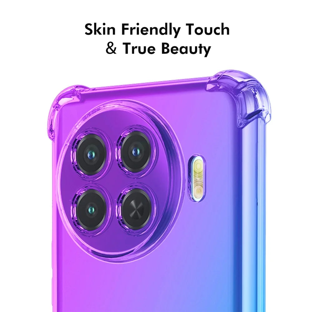 ENKAY For TECNO Spark 20 Pro+ TPU Case  Thickened Four Corner Drop-proof Phone Back Cover - Purple / Blue - 5