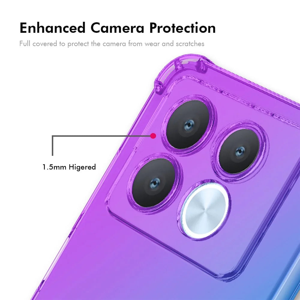 ENKAY For Infinix Note 40 Pro 4G TPU Case  Thickened Four Corner Drop-proof Phone Back Cover - Purple / Blue - 4
