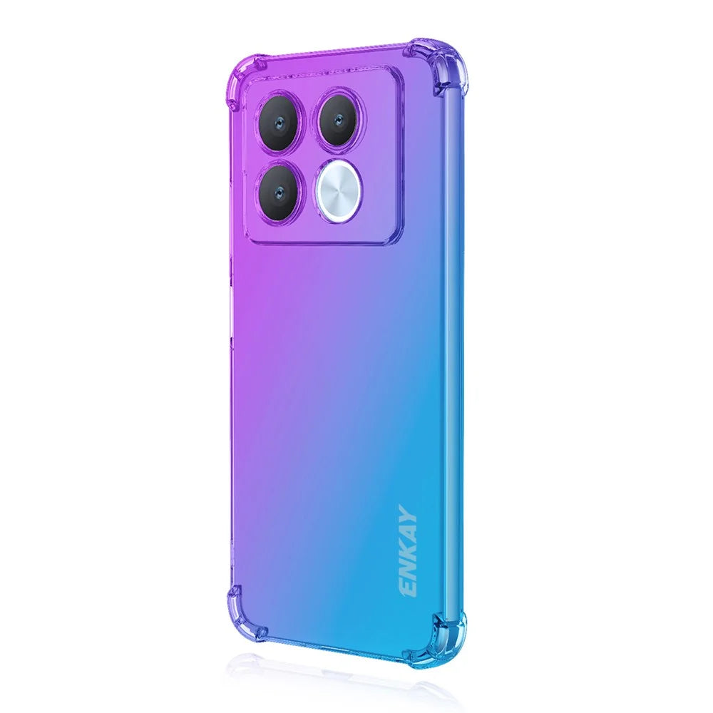 ENKAY For Infinix Note 40 5G TPU Case  Thickened Four Corner Drop-proof Phone Back Cover - Purple / Blue - 1