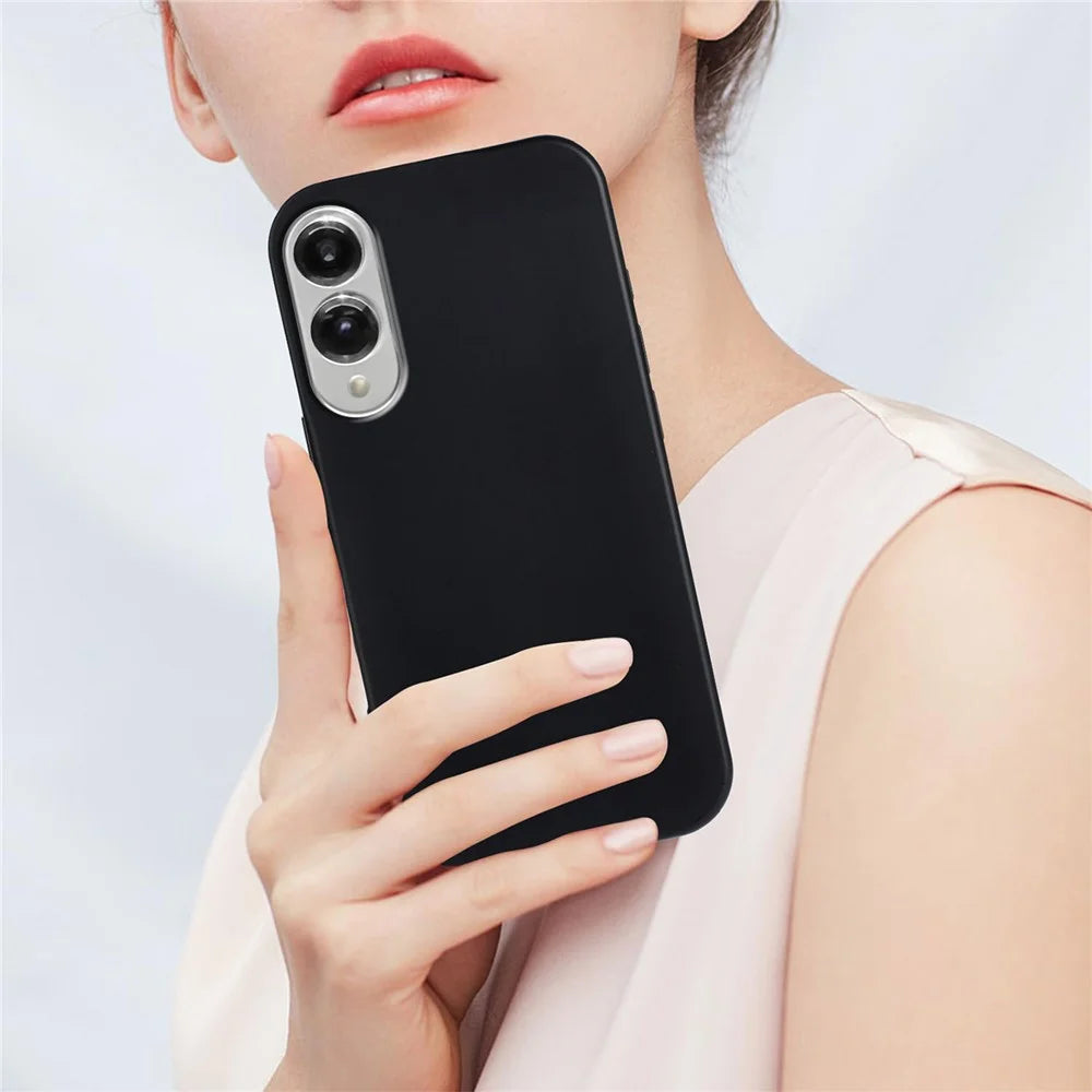 For Samsung Galaxy S25 Edge TPU Case Soft Matte Anti-fingerprint Phone Back Cover - Black - 3