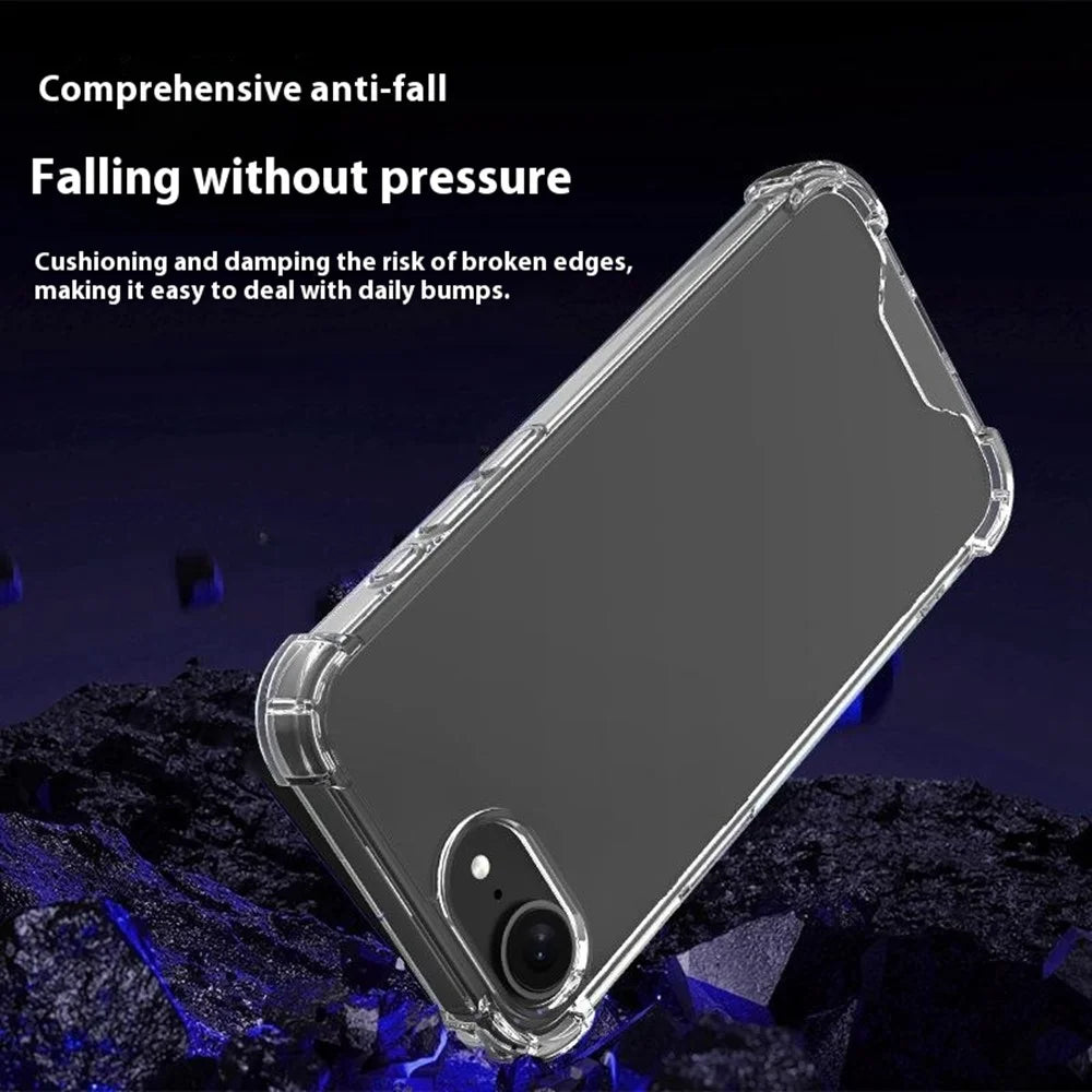 For iPhone 17e / 16e Clear Phone Case TPU + Acrylic 1.5mm Shockproof Back Cover - 4