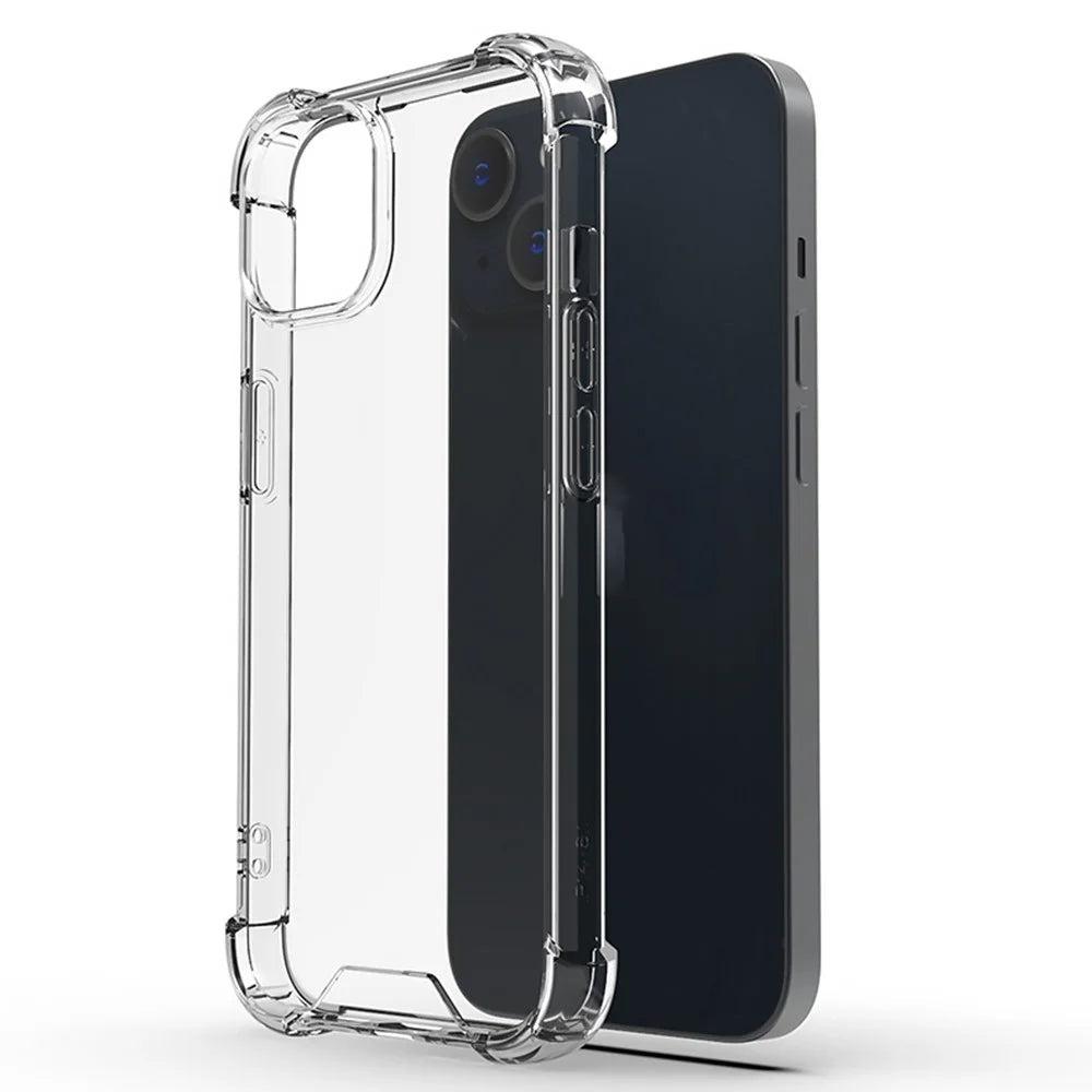 For iPhone 15 Clear Phone Case TPU + Acrylic 1.5mm Shockproof Back Cover - 1