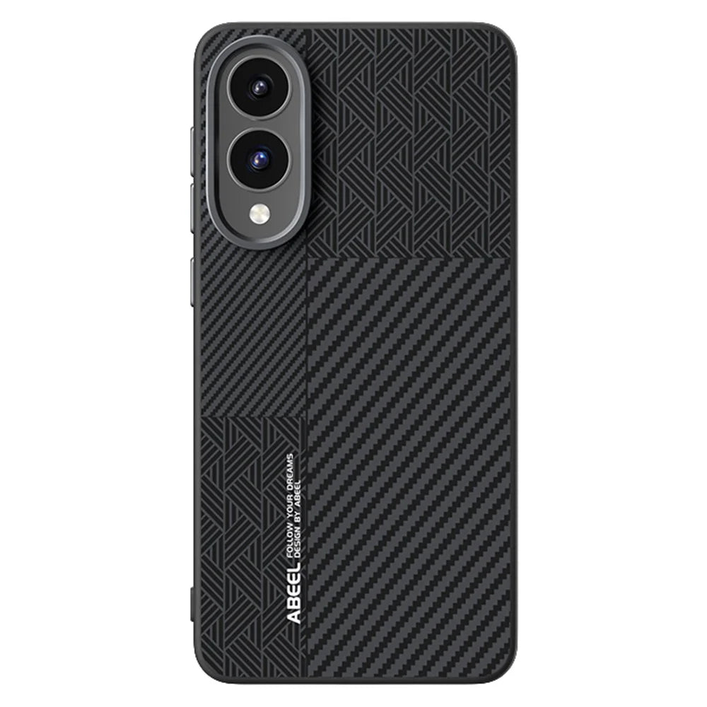 ABEEL For Samsung Galaxy S25 Edge Magnetic Case PC + TPU + Aluminum Alloy + PU Leather Slim Phone Back Cover - Texture 3 - 2