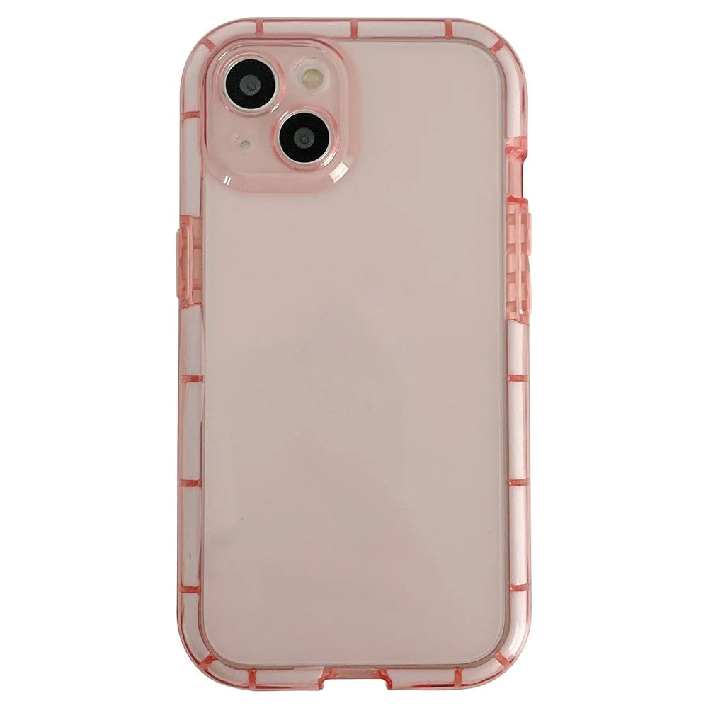 For iPhone 14 Soft TPU Cover Luminous Noctilucent Anti-scratch Cell Phone Case - Pink - 1