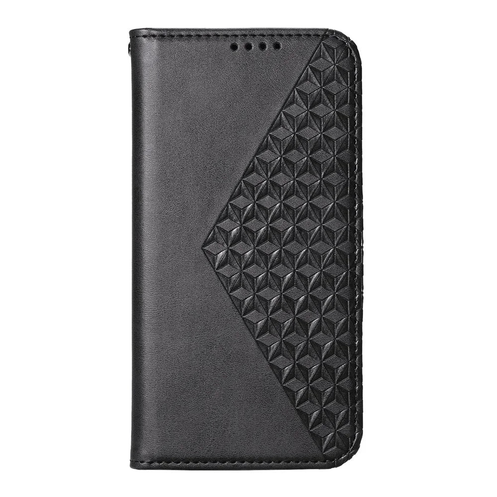 For Samsung Galaxy S25 Edge Case Calf Texture PU Leather Phone Cover with Wallet - Black - 7