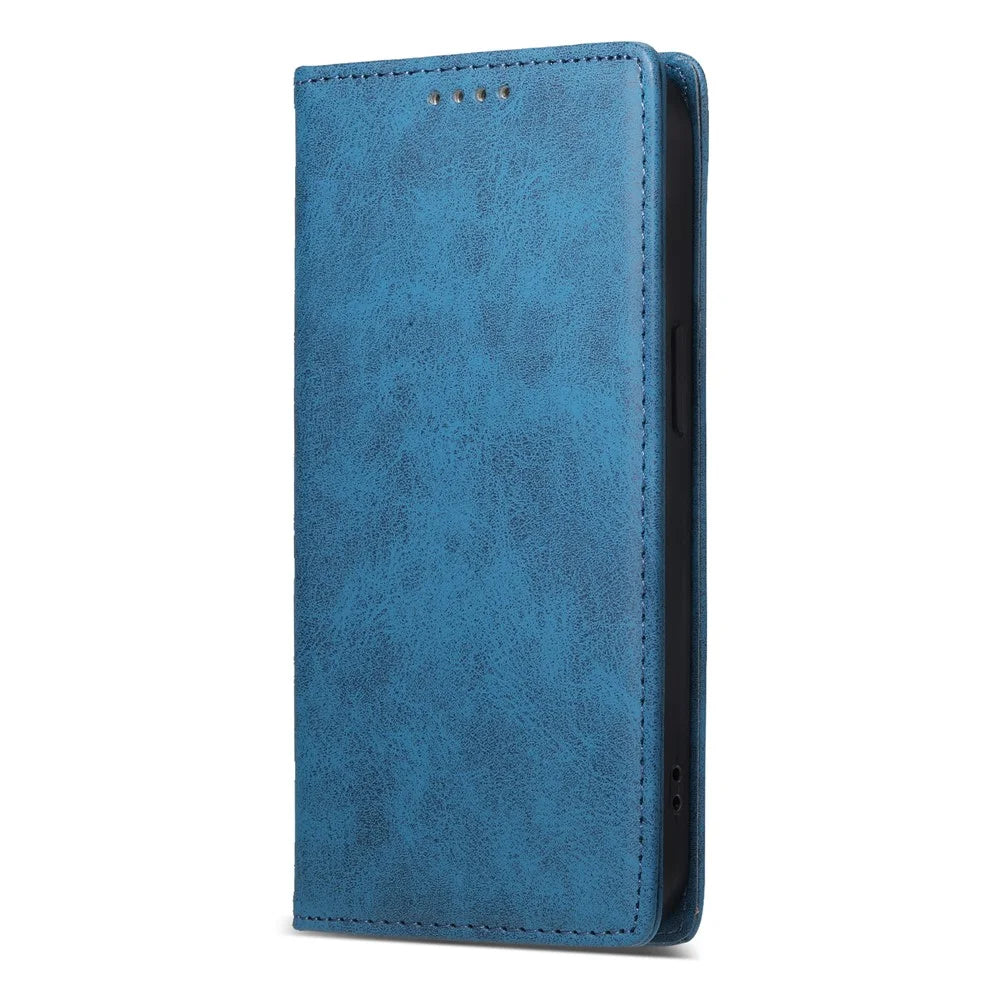 For Samsung Galaxy S25 Edge Wallet Case RFID Blocking PU Leather Phone Cover - Blue - 7