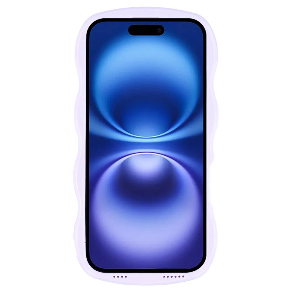 WT Series for iPhone 16 Case Wavy Edge Shockproof TPU + PC Phone Cover - Purple - 2