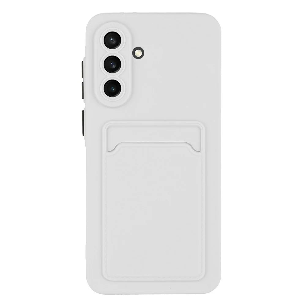 For Samsung Galaxy A36 5G Case Card Slot Matte Fingerprint-Free Back Cover - White - 1