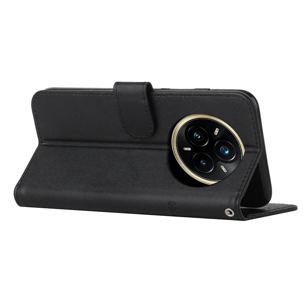 For Realme 14 Pro 5G Case Leather Stand Protective Phone Cover - Black - 3
