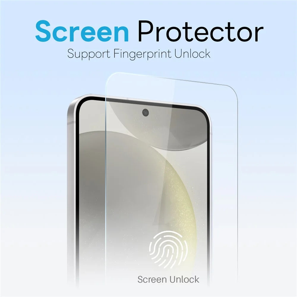 NORTHJO For Samsung Galaxy S24+ Case PC + TPU Phone Cover Set with Front Screen Protector + Lens Film - Transparent - 5