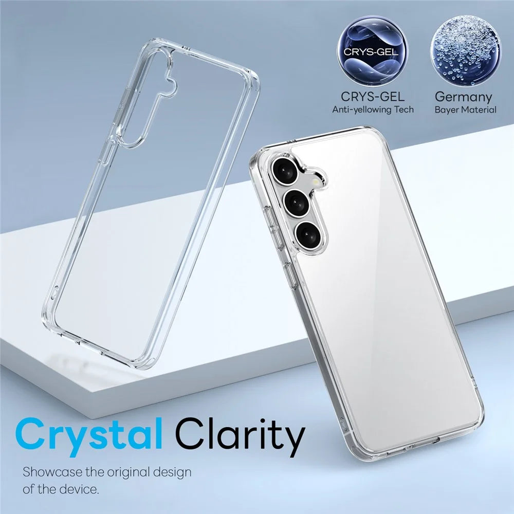 NORTHJO For Samsung Galaxy S25+ Case PC + TPU Phone Cover Set with Front Screen Protector + Lens Film - Transparent - 2