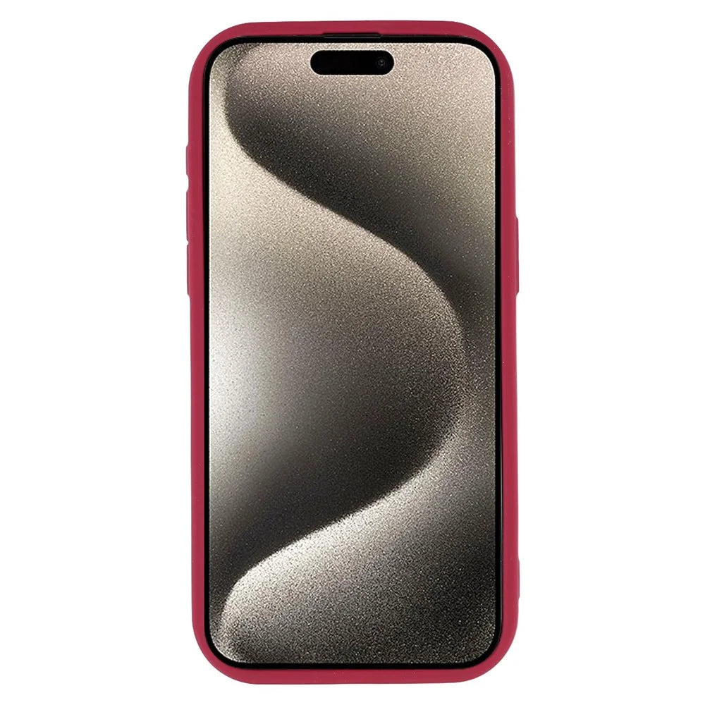 For iPhone 15 Pro Case Leopard Print TPU Precise Cutout Phone Cover - Red - 2