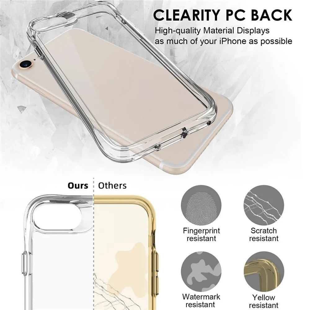 For iPhone 17e / 16e Case PC+TPU Dropproof Transparent Phone Cover - 7