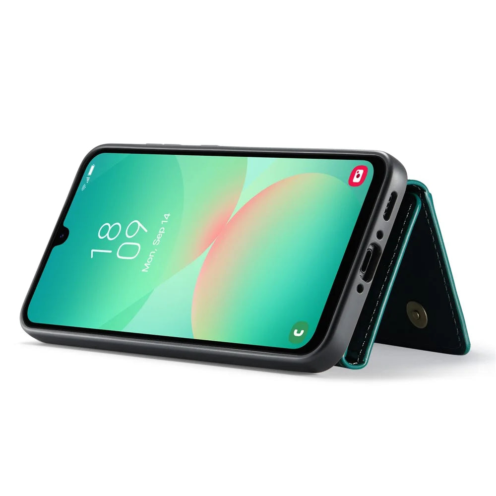 DG.MING M1 Series for Samsung Galaxy A26 5G Case Kickstand PU Phone Cover with Detachable Wallet - Green - 3