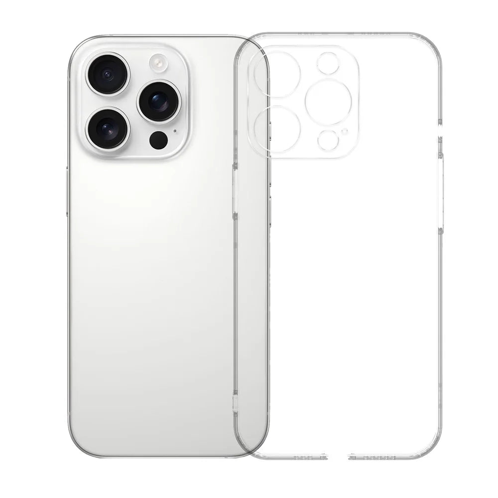 KALEBOL For iPhone 16 Pro Max Clear Case  1.5mm Thickened TPU Shockproof Phone Cover - Transparent - 1