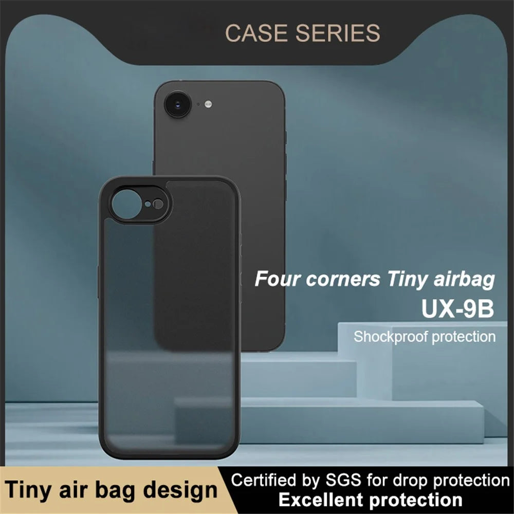 IMAK UX-9B Series For iPhone 17e / 16e Case Tiny Airbag PC TPU Matte Phone Cover - 5