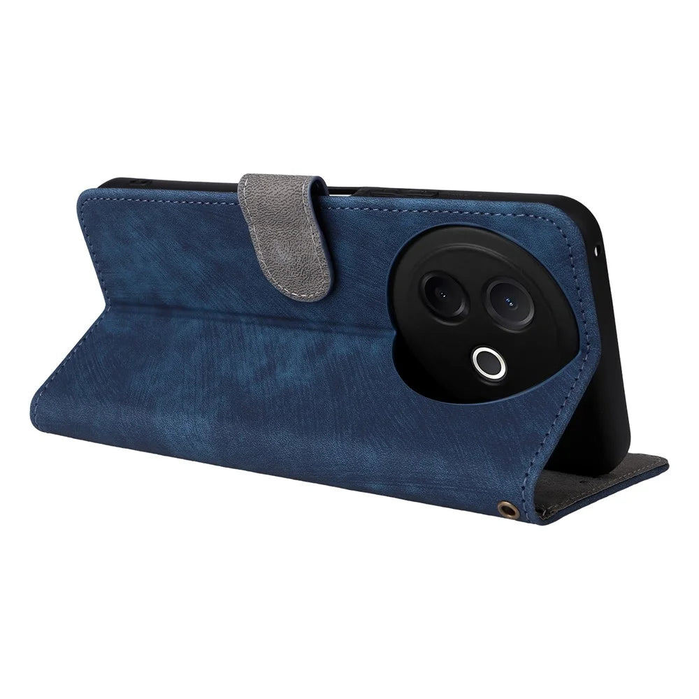 For vivo Y39 5G / Y300i 5G Case Wallet RFID Blocking PU Leather Cover Viewing Stand - Blue - 5