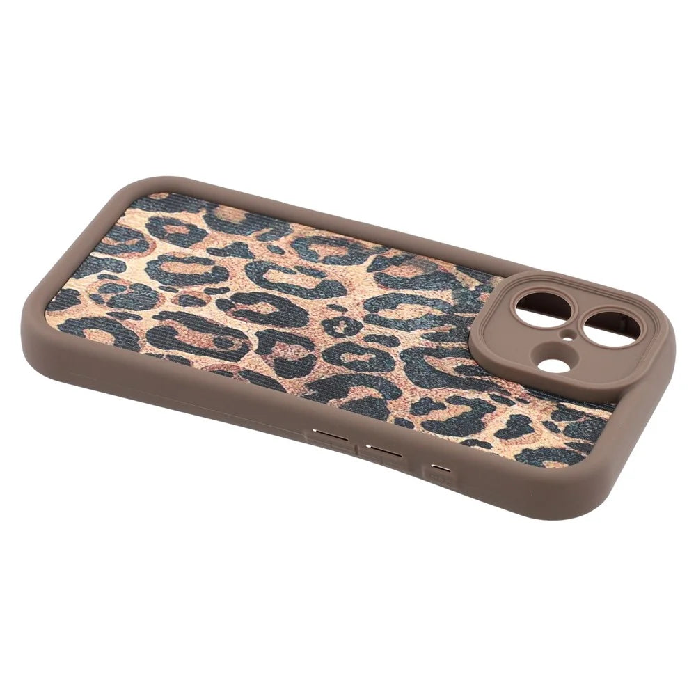 For iPhone 16 Plus Case Leopard Print TPU Precise Cutout Phone Cover - Brown - 5