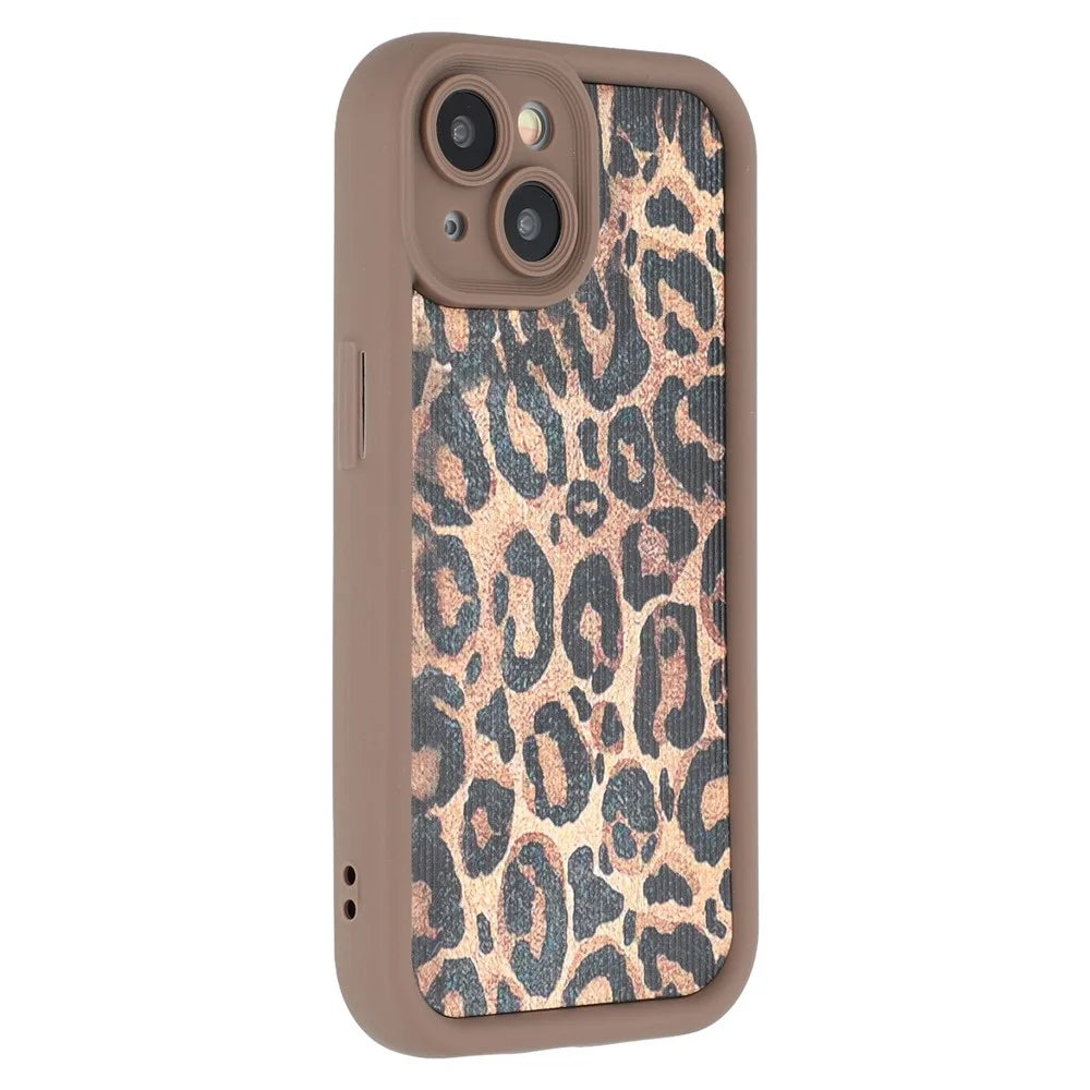 For iPhone 14 Case Leopard Print TPU Precise Cutout Phone Cover - Brown - 1
