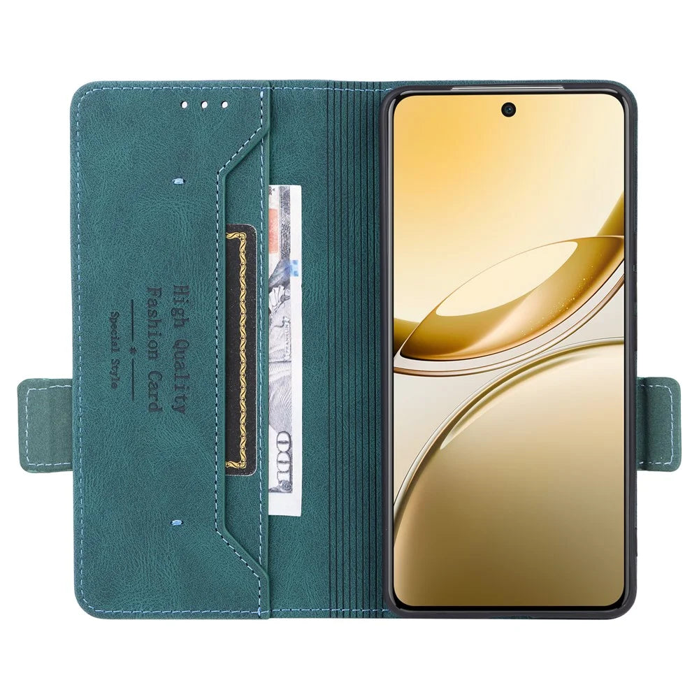 For vivo V50 5G Case Leather Wallet Flip Phone Cover with Hardware Decor - Blue - 2