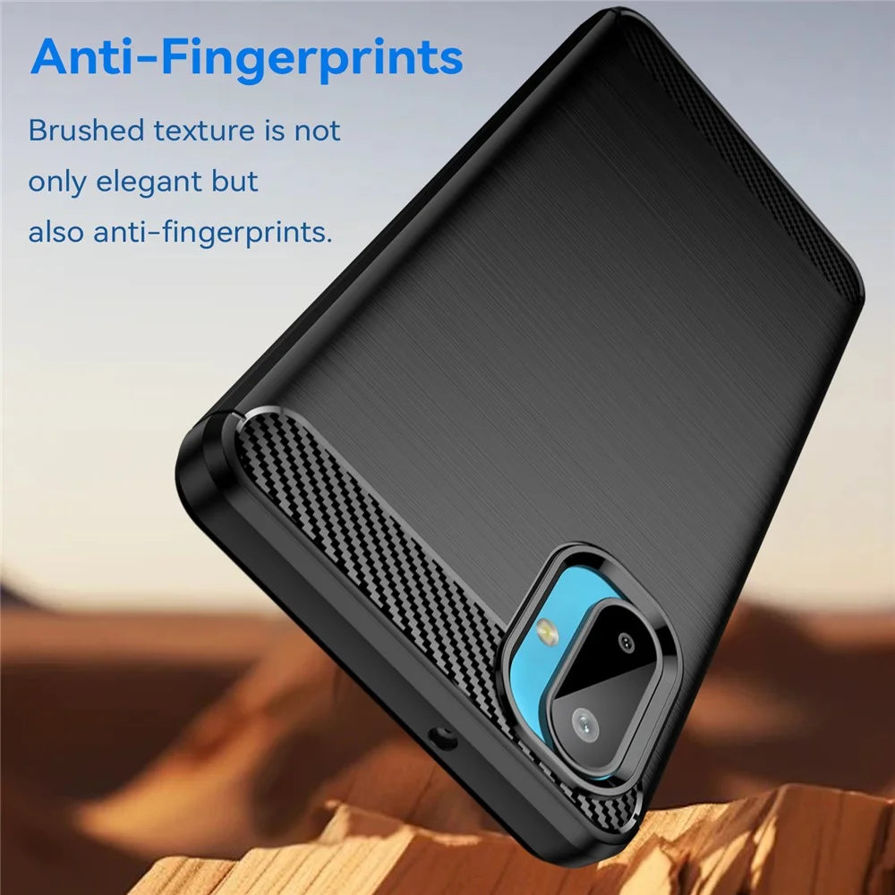 For Samsung Galaxy M06 5G / F06 5G Case Protective Phone Cover Carbon Fiber Texture Brushed - Black - 4