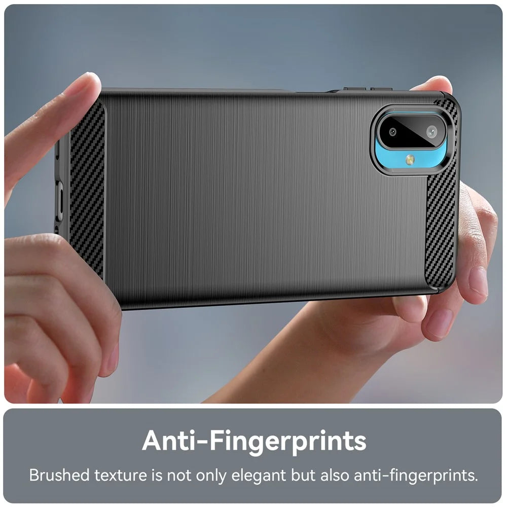 For Samsung Galaxy M06 5G / F06 5G Case Protective Phone Cover Carbon Fiber Texture Brushed - Black - 6