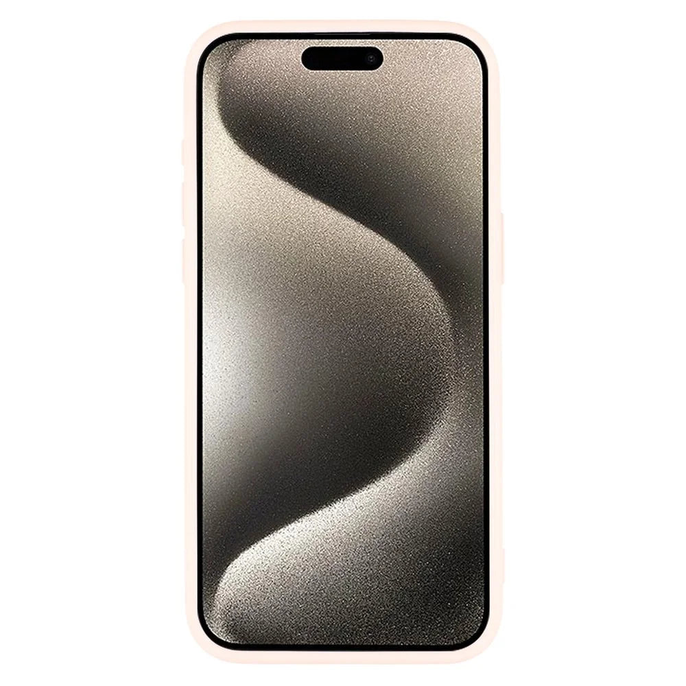 For iPhone 15 Pro Case Compatible with MagSafe Sparkling Rhinestone Decor TPU + PC Clear Phone Back Cover - Pink - 2