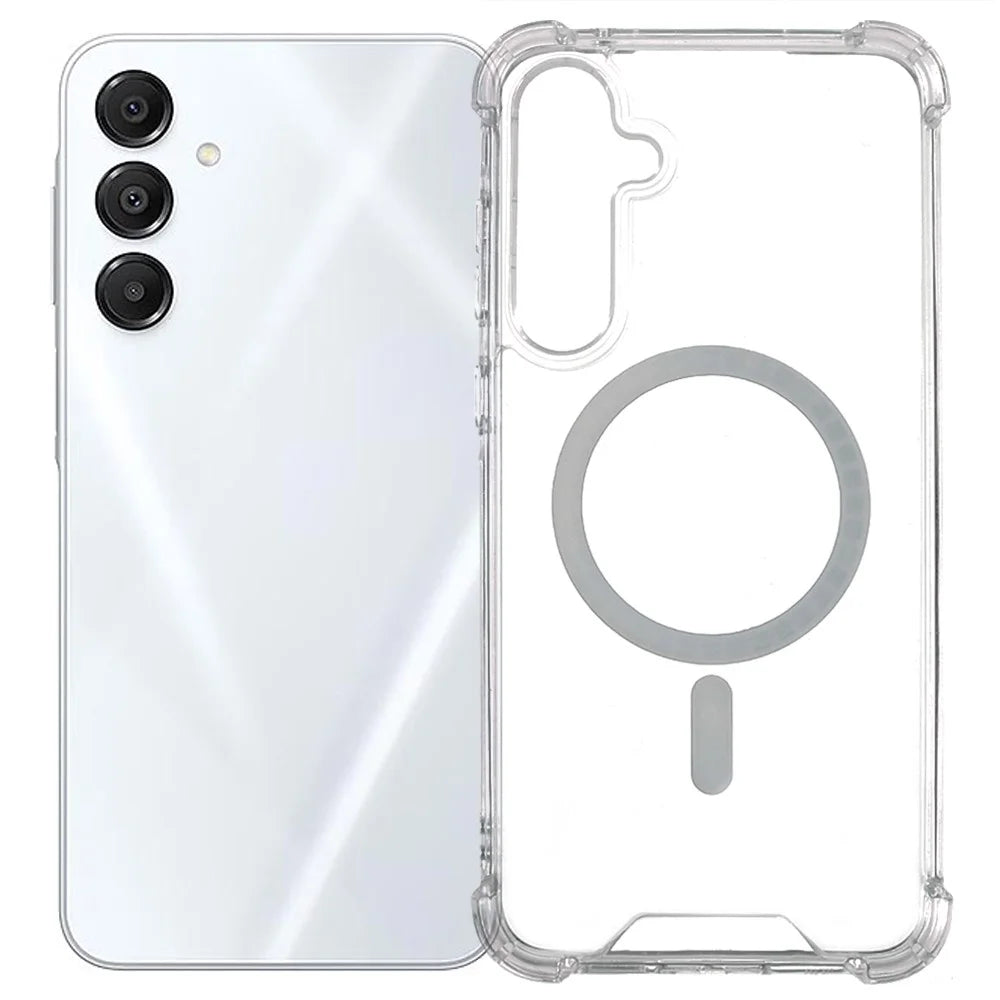 For Samsung Galaxy A18 5G / A18 4G / A17 5G / A17 4G / A16 5G / A16 4G Clear Phone Magnetic Case 1.5mm Shockproof Back Cover - 1