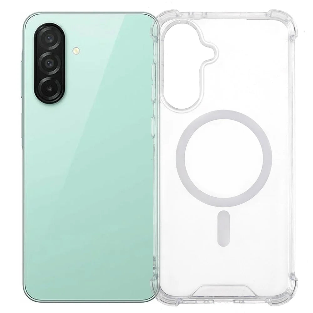 For Samsung Galaxy A26 5G Clear Phone Magnetic Case 1.5mm Shockproof Back Cover - 1