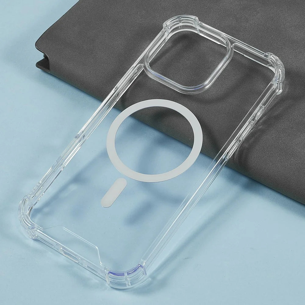 For iPhone 16 Pro Clear Phone Case Compatible with MagSafe 1.5mm Shockproof Back Cover - 3
