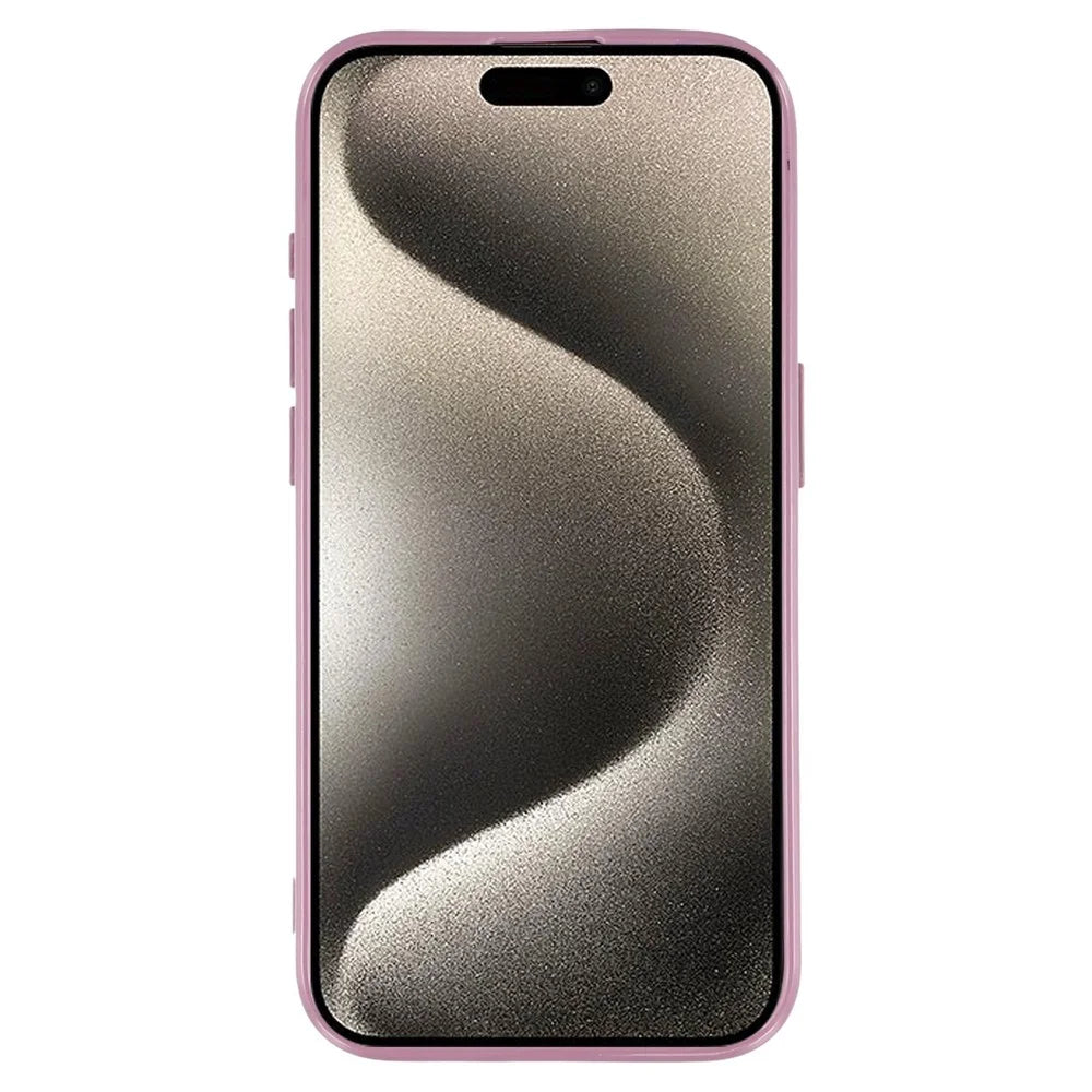 For iPhone 15 Pro Max Case IMD Glitter TPU Phone Cover Large Camera Cutout - Purple - 2