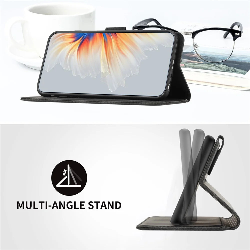 For Samsung Galaxy A36 5G Leather Case Wallet Stand Smile Imprinted Phone Cover with Strap - Black - 6