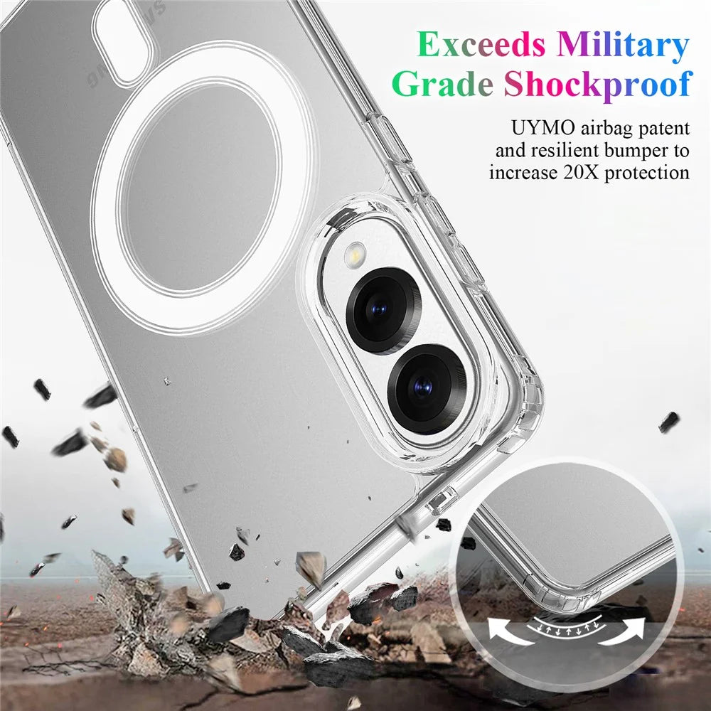 For Samsung Galaxy S25 Edge Clear Phone Magnetic Case TPU+Acrylic Back Cover - Clear - 7