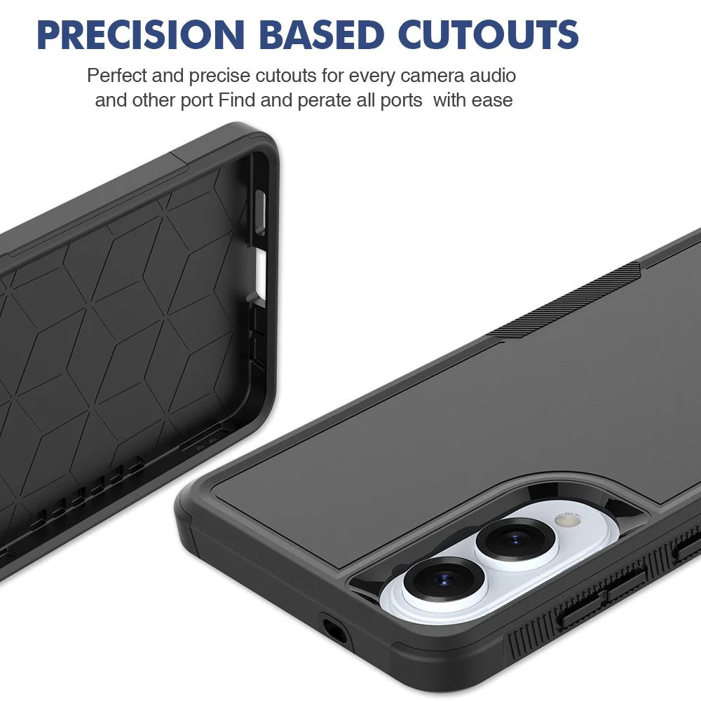 For Samsung Galaxy S25 Edge Case 2 in 1 PC + TPU Shockproof Phone Cover - Black - 5