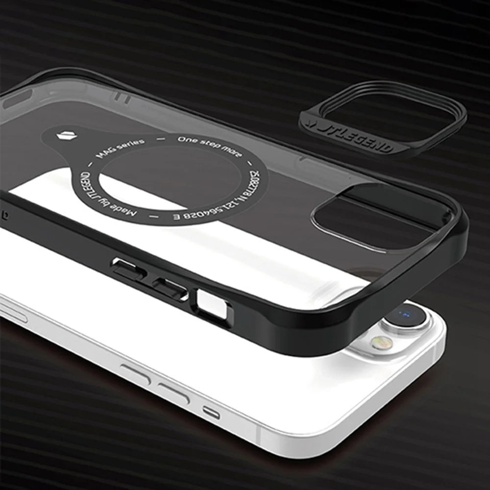 TLEGEND DX MAG Magnetic Phone Case for iPhone 14 Pro Max, Military Grade Drop-proof TPU + PC Phone Cover with Camera Frame - Black - 4