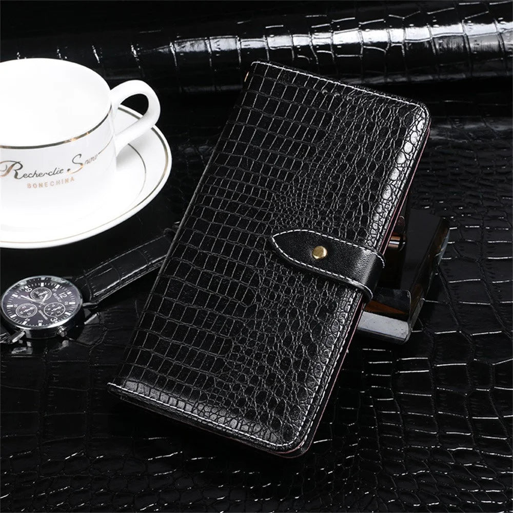 IDEWEI For Nothing Phone (3a) Case Crocodile Texture PU Leather Flip Phone Cover - Black - 5