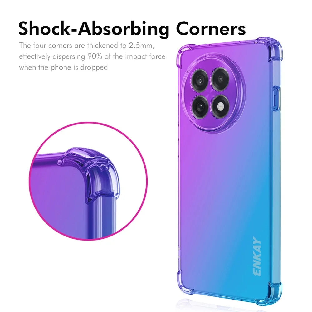 ENKAY For OnePlus Ace 5 5G / OnePlus Ace 5 Pro 5G / OnePlus 13R 5G TPU Case  Thickened Four Corner Drop-proof Phone Back Cover - Purple / Blue - 2