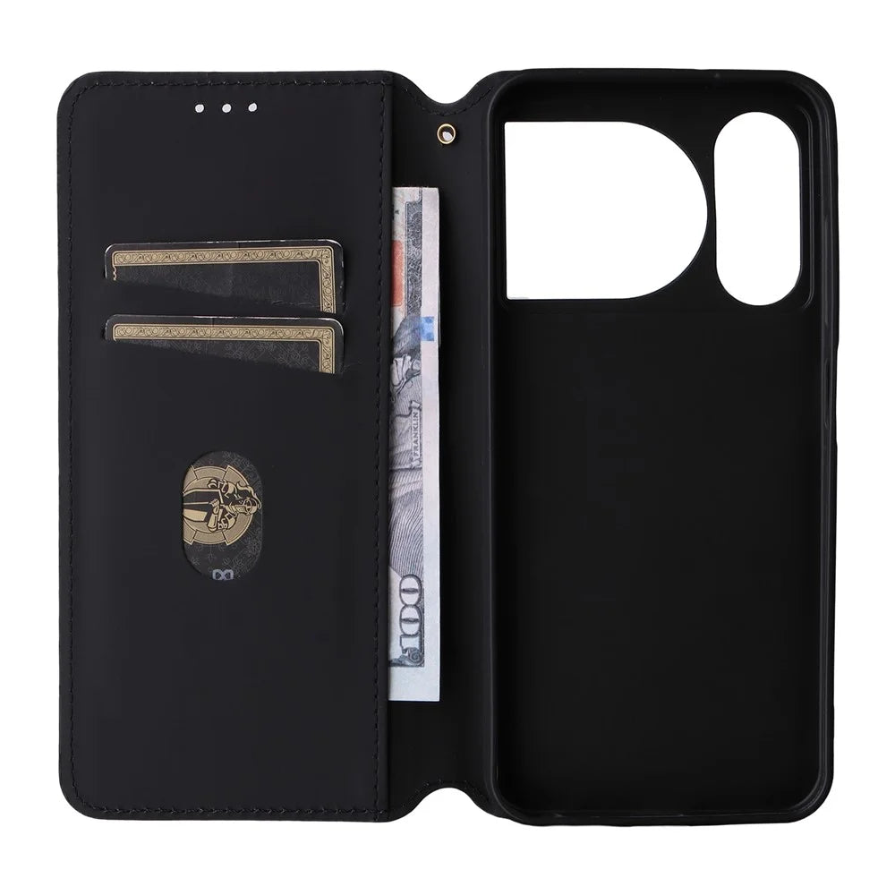 For ZTE nubia Music 2 Case Wallet Rhombus Imprinted Leather Phone Cover - Black - 3