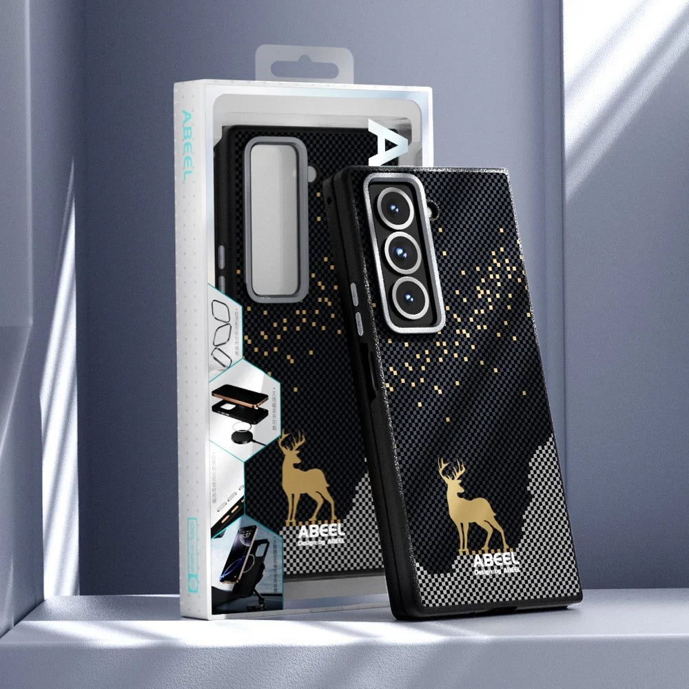 ABEEL For Samsung Galaxy Z Fold6 5G Magnetic Case Ultra Slim PC TPU Phone Back Cover - Deer - 7