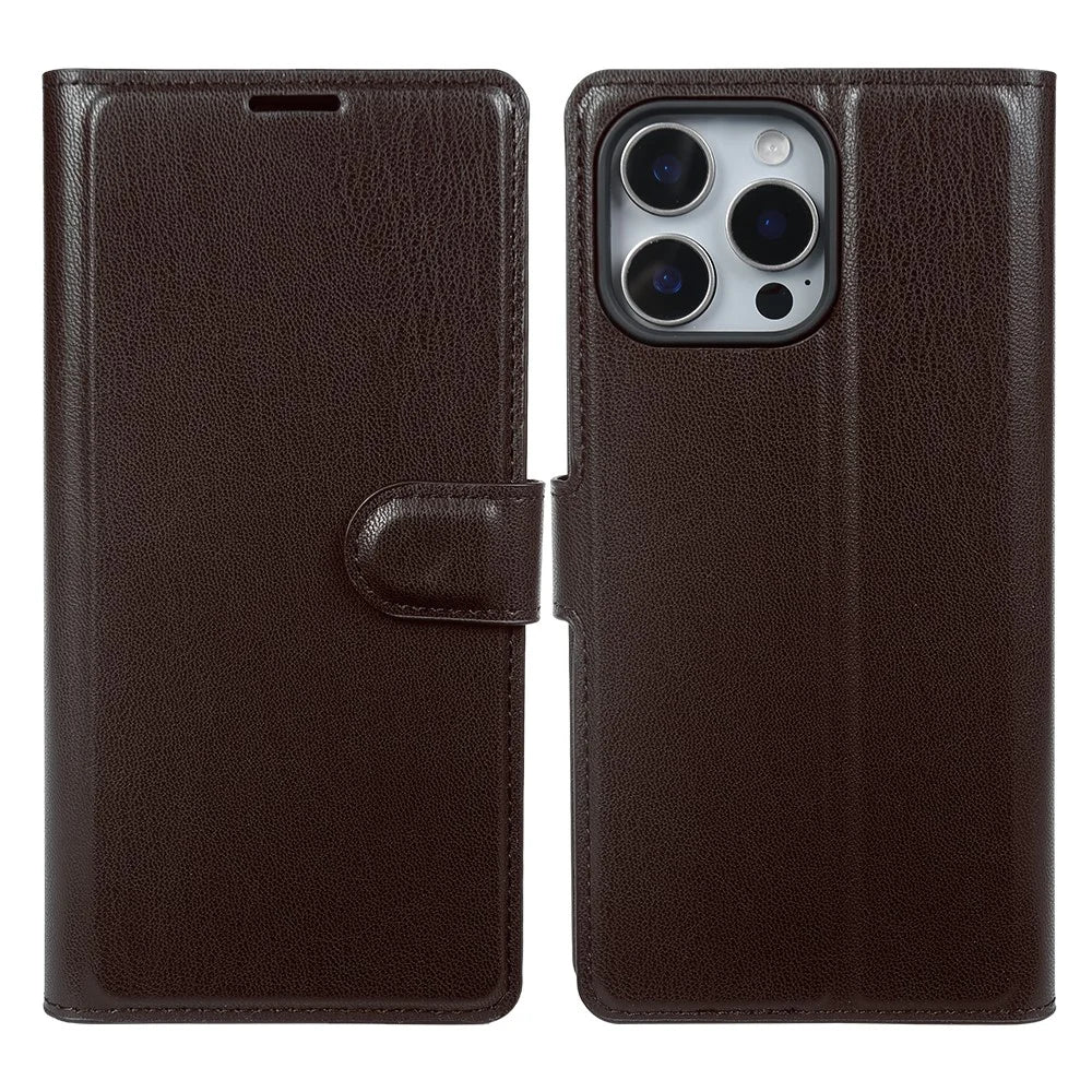 For iPhone 14 Pro Stand Case Biobased Eco-Friendly RPET RPVB Slim Phone Cover with Wallet - Wine Red - 1
