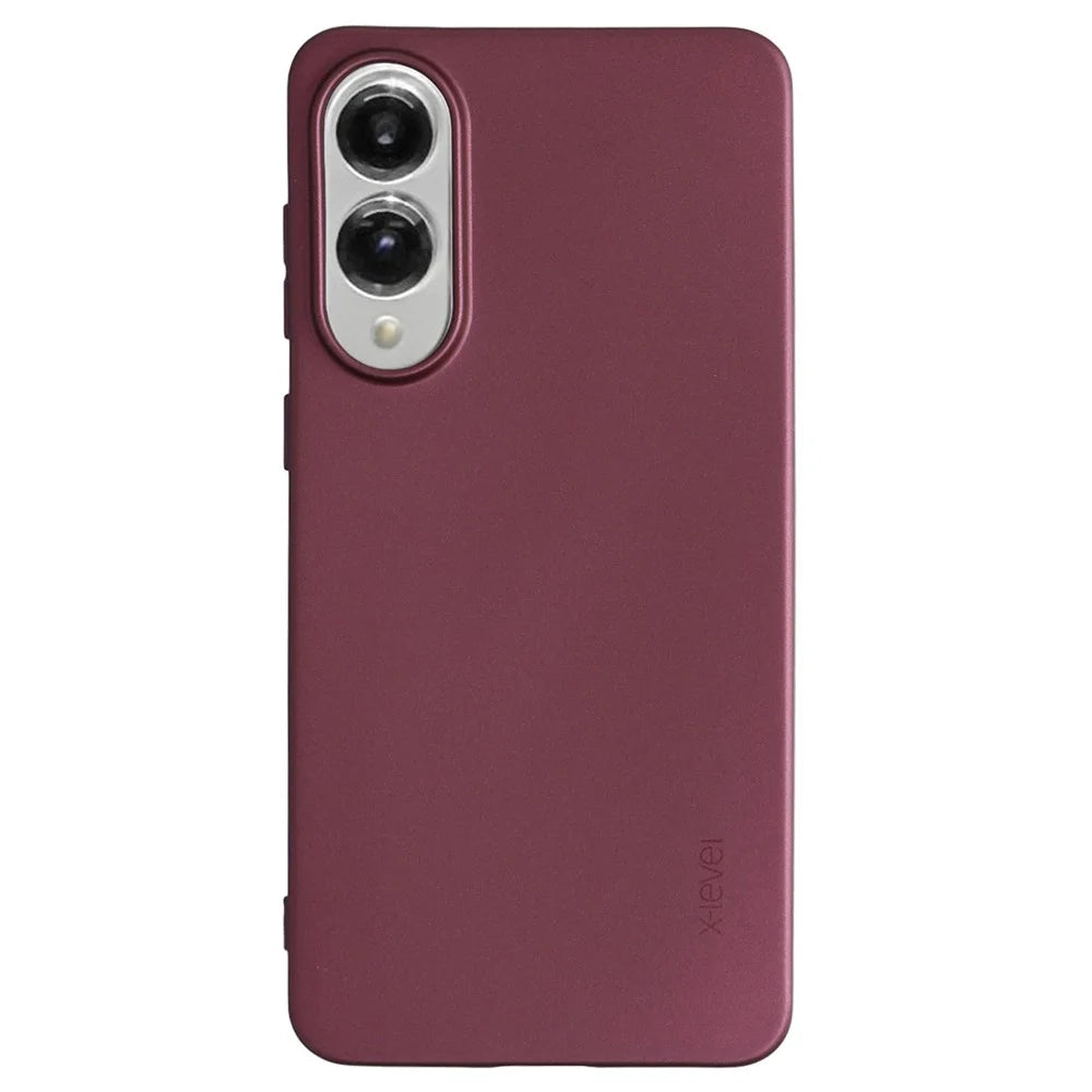 X-LEVEL Guardian Series For Samsung Galaxy S25 Edge Case Soft TPU Frosted Protective Phone Cover - Wine Red - 1