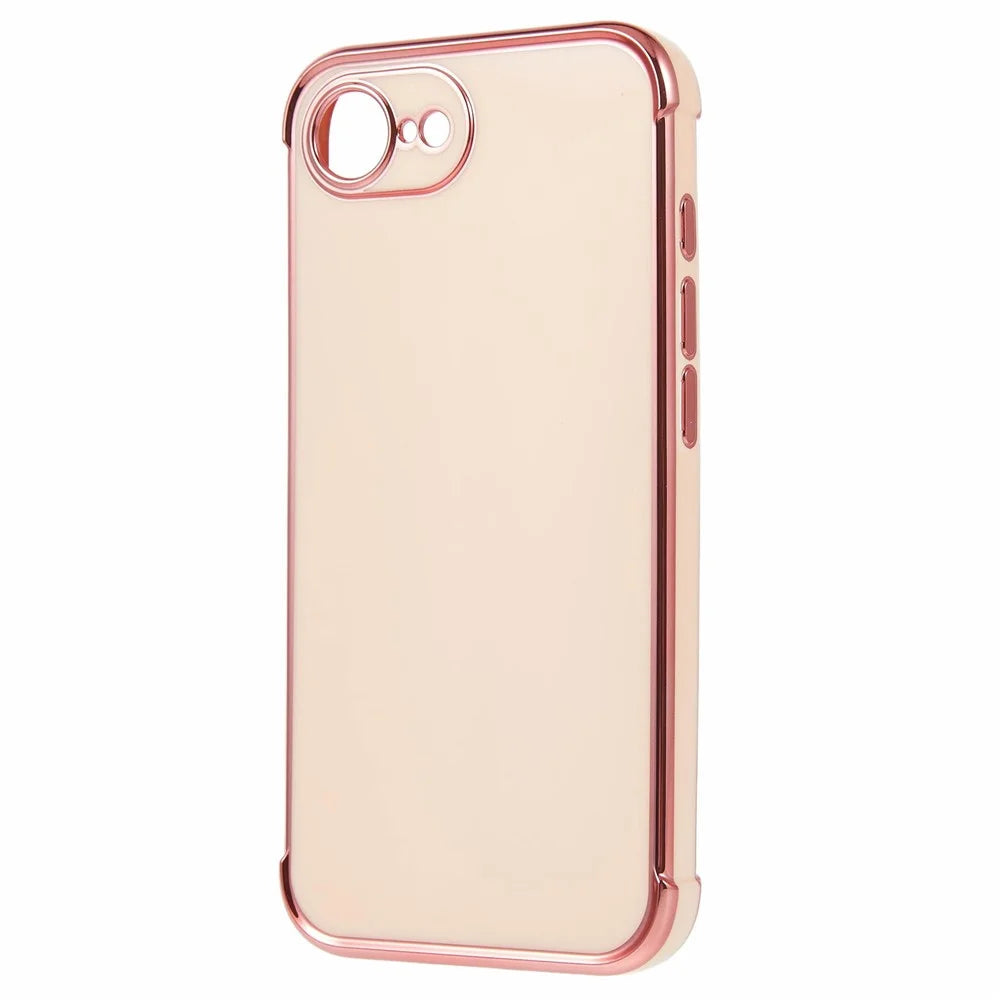 For iPhone 17e / 16e Case Electroplated Frame TPU Soft Phone Cover - Pink - 2